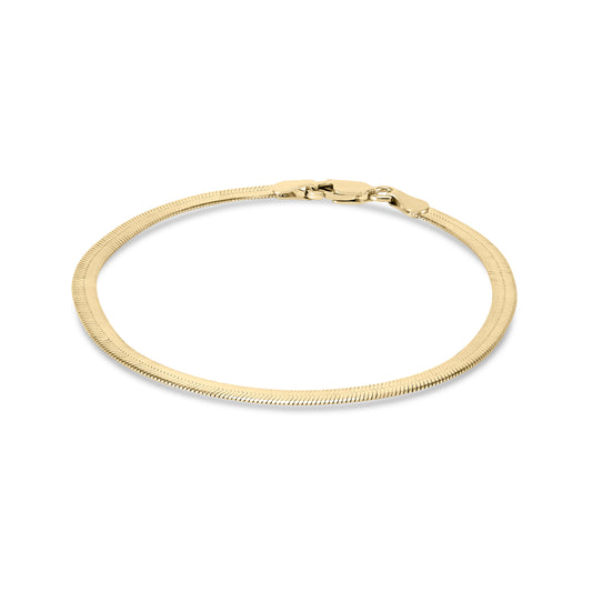 Herringbone Chain Gold Bracelet
