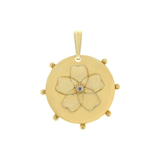 14K Gold Armenian Flower Presence Pendant