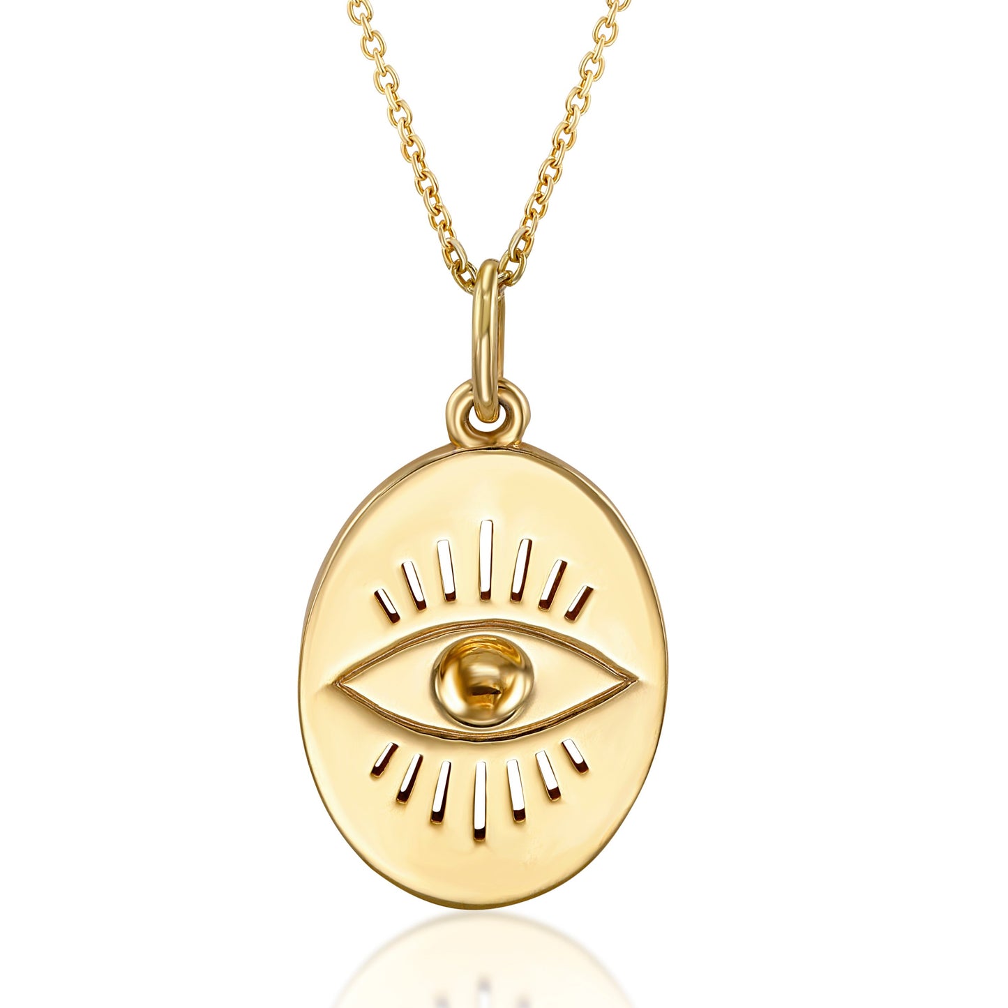 Oval Evil Eye Pendant Necklace